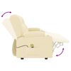 vidaXL Poltrona massagens 4 lug. reclinável sup. copo couro art. creme