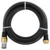 vidaXL Mangueira de suc&ccedil;&atilde;o com conectores de lat&atilde;o 1,1" 4 m PVC preto