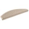 vidaXL Tapetes de escada 15 pe&ccedil;as 65x21x4 cm bege claro meio redondo grande