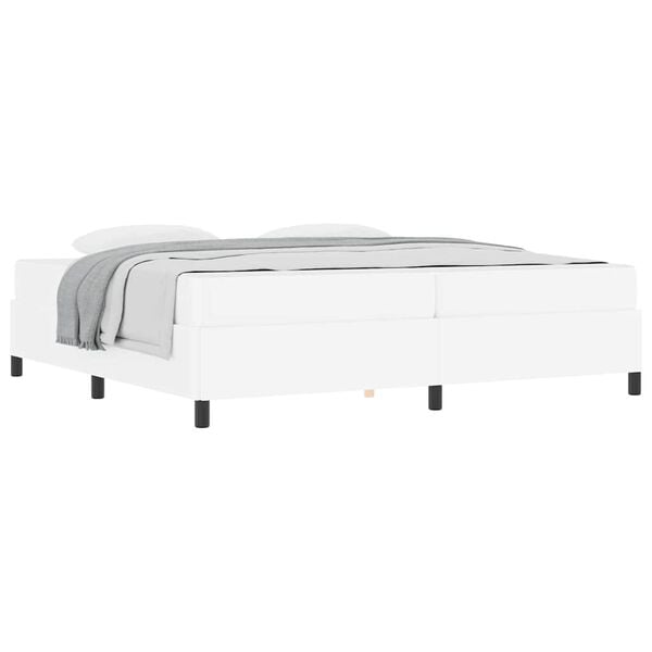 vidaXL Estrutura da Cama com colchão Branco 200 x 200 cm tecido