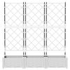 vidaXL Vaso de Jardim 3 pcs Branco 120 x 40 x 125,5 cm A&ccedil;o