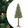 vidaXL &Aacute;rvore de Natal Slim com 300 LEDs com suporte Verde 210 cm