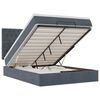 vidaXL Estrutura cama otomana com colch&otilde;es 140x190cm cinzento escuro