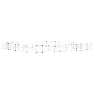 vidaXL Gaiola p/ animais de 44 pain&eacute;is c/ porta 385x385x35 cm a&ccedil;o preto
