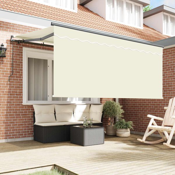 vidaXL Toldo Retr&aacute;til Manual Creme 300 x 200 cm Poli&eacute;ster e Alum&iacute;nio