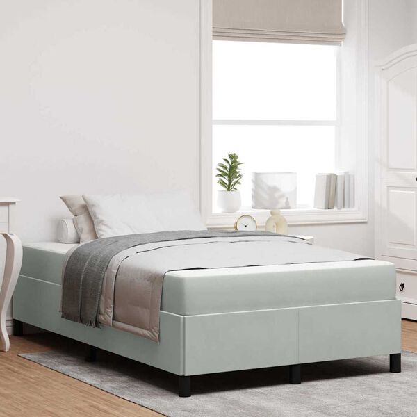 vidaXL Estrutura da Cama Cinzento-claro 120 x 200 cm tecido