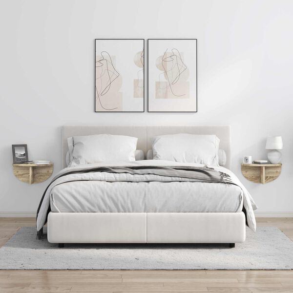 vidaXL Prateleira de Parede 2 pcs Carvalho Sonoma 38 x 19 x 19 cm