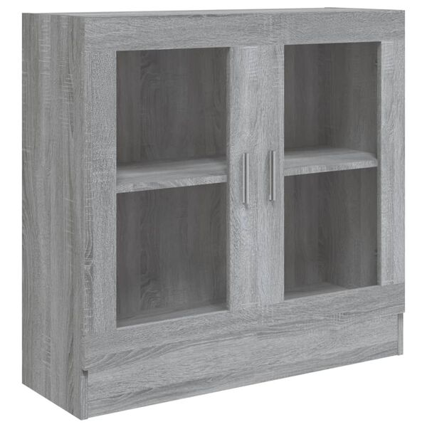 vidaXL Vitrine 82,5x30,5x80 cm derivados madeira cinzento sonoma
