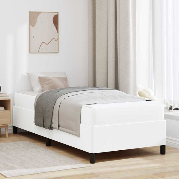 vidaXL Estrutura da Cama com colchão Branco 80 x 200 cm tecido