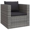 vidaXL 4 pcs conjunto lounge de jardim c/ almofad&otilde;es vime PE cinzento