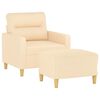 vidaXL Poltrona com apoio de p&eacute;s 60 cm tecido cor creme