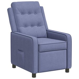 vidaXL Poltrona reclin&aacute;vel Azul Jeans 65 x 93 x 102 cm Tecido
