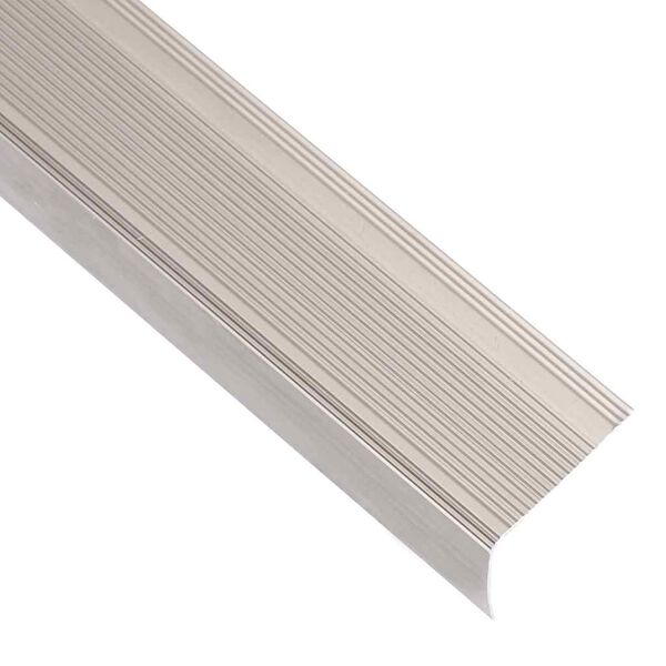 vidaXL Perfil p/ escada em forma de L 15 pcs alum&iacute;nio 100 cm champanhe