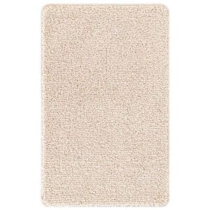 vidaXL Tapete de Banho Antiderrapante Creme 60 x 90 cm PP