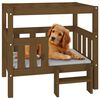 vidaXL Cama para c&atilde;es 75,5x63,5x70 cm pinho maci&ccedil;o castanho mel