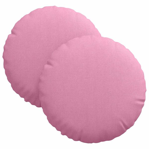 vidaXL Almofadas de Assento 2 pcs Rosa &Oslash;30 x 13 cm tecido