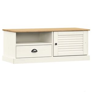 vidaXL M&oacute;vel de TV VIGO 106x40x40 cm madeira de pinho maci&ccedil;a branco