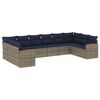 vidaXL Conjunto de sof&aacute; de jardim com 10 pe&ccedil;as e almofadas em rattan sint&eacute;tico cinza