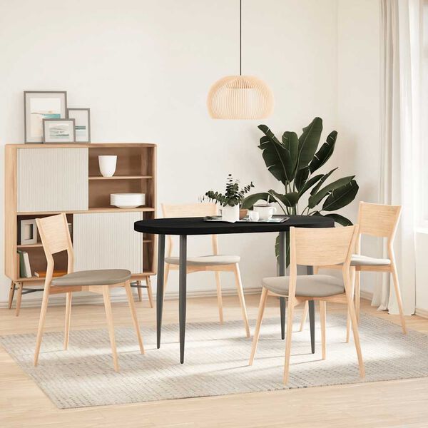 vidaXL Tampo de mesa 120x60x4 cm carvalho maci&ccedil;a oval castanho-escuro