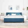 vidaXL Cama Box com colch&atilde;o Azul escuro 180 x 200 cm Veludo