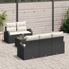 vidaXL Conjunto de Sof&aacute; de Jardim Preto 55 x 55 x 37 cm vime PE