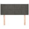 vidaXL Cabeceira de cama c/ abas veludo 103x16x78/88cm cinzento-escuro