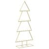 vidaXL &Aacute;rvore de Natal de metal com suporte KUOPIO 125 cm A&ccedil;o Ouro