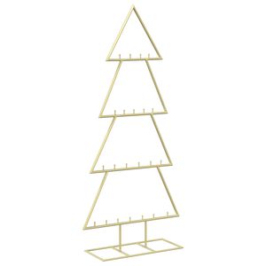 vidaXL &Aacute;rvore de Natal de metal com suporte KUOPIO 125 cm A&ccedil;o Ouro
