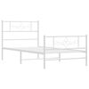 vidaXL Estrutura de cama com cabeceira e p&eacute;s 75x190 cm metal branco