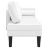 vidaXL Chaise longue com almofadões couro artificial branco