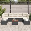 vidaXL Conjunto de Sof&aacute; de Jardim com almofada 8 pcs Preto vime PE