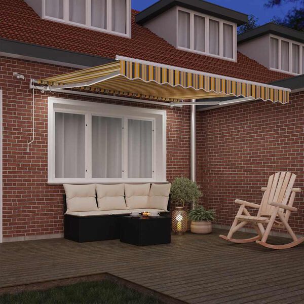 vidaXL Toldo Retr&aacute;til Multicolor 300 x 250 cm Poli&eacute;ster e Metal