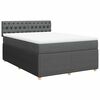 vidaXL Cama com molas/colch&atilde;o 140x190 cm tecido cinzento-escuro