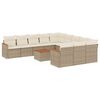 vidaXL 12 pcs conjunto de sof&aacute;s p/ jardim com almofad&otilde;es vime PE bege