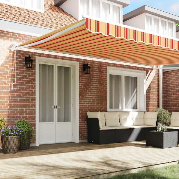 vidaXL Toldo Amarelo e Laranja 500 x 300 x 165 cm Poli&eacute;ster e Metal