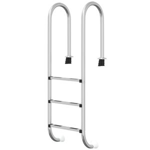 vidaXL Escada de piscina 54x38x158 cm a&ccedil;o inoxid&aacute;vel 304