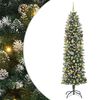 vidaXL &Aacute;rvore Slim de Natal Artificial Verde e Branco 240 cm