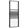 vidaXL Porta de vidro 83 x 3,5 x 201,5 cm Alum&iacute;nio Preto