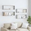vidaXL Estantes parede c&uacute;bicas 4pcs derivados de madeira cinza cimento