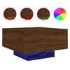 vidaXL Mesa de centro com luzes LED 55x55x31 cm carvalho castanho