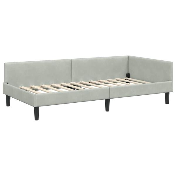 vidaXL Estrutura de Cama de Canto Cinzento-claro 80 cm x 200 cm
