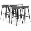 vidaXL 5 pcs conjunto de bar branco e cinzento