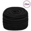 vidaXL Corda de trabalho 25 mm 25 m poli&eacute;ster preto