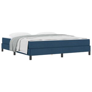 vidaXL Cama Box com colch&atilde;o Azul 180 x 200 cm tecido