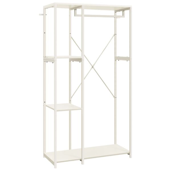 vidaXL Roupeiro 90x40x167 cm metal e contraplacado branco