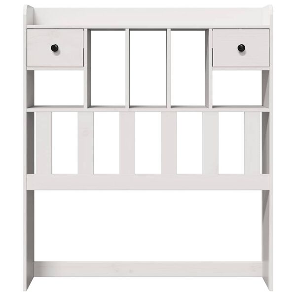 vidaXL Cabeceira com arrumação 75 cm madeira de pinho maciça branco