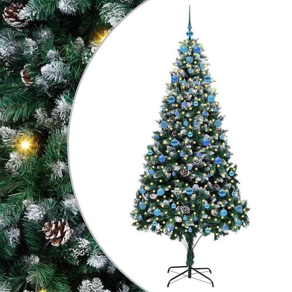 vidaXL &Aacute;rvore de Natal Artificial Verde 210 cm PVC, A&ccedil;o e Pl&aacute;stico
