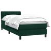 vidaXL Cama com molas/colch&atilde;o verde-escuro 90x210 cm veludo