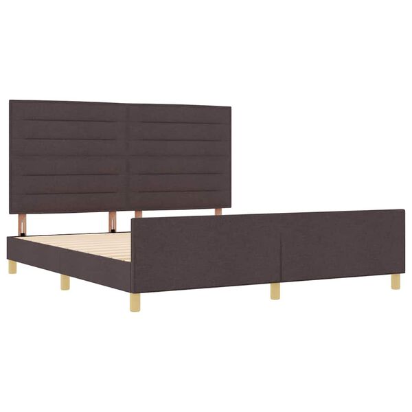 vidaXL Estrutura da Cama Castanho escuro 180 x 200 cm tecido