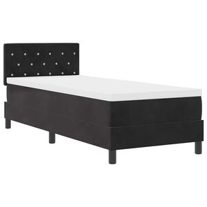vidaXL Cama Box Spring LED com colch&atilde;o Preto 80 x 200 cm Veludo